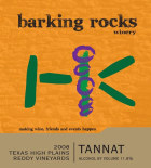 Barking Rocks Winery Tannat 2008 Front Label