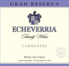 Echeverria Gran Reserva Carmenere 2015  Front Label