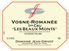 Domaine Jean Grivot Vosne-Romanee Les Beaux Monts Premier Cru 2020  Front Label