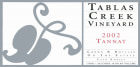 Tablas Creek Tannat 2002  Front Label