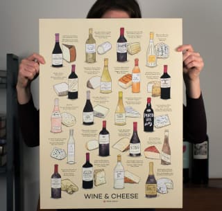 wine and cheese poster