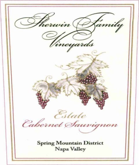 Flat front label of wine