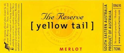 Flat front label of wine