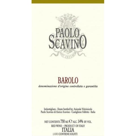 Flat front label of wine