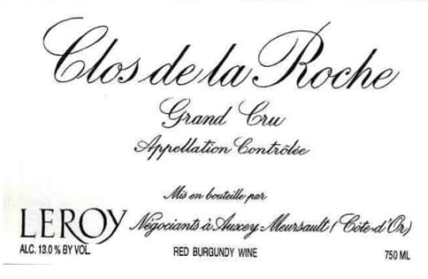 Domaine Leroy Clos de la Roche Grand Cru 2013 Front Label