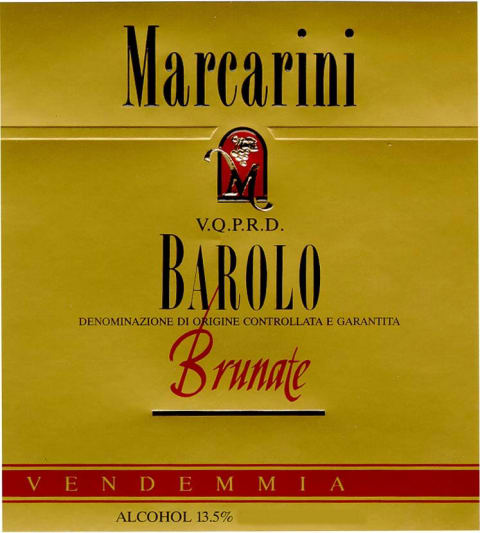 Flat front label of wine