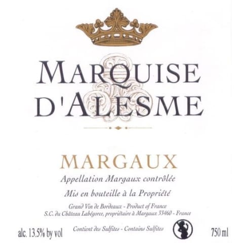 Chateau Marquis d'Alesme 2005 Front Label
