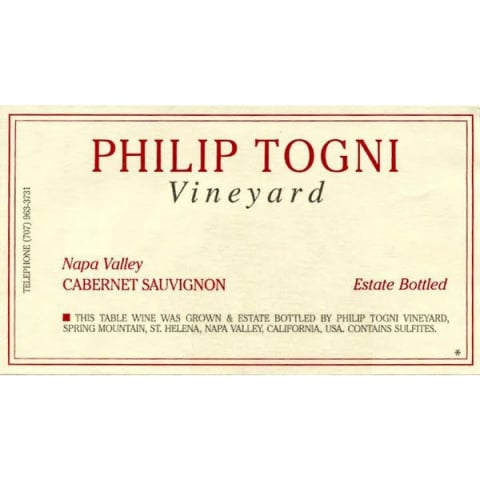 Philip Togni Cabernet Sauvignon 1993 Front Label