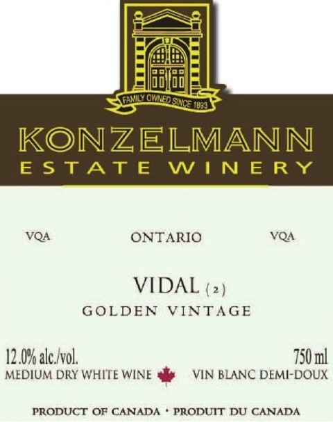 Flat front label of wine