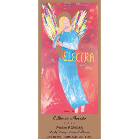 Flat front label of wine