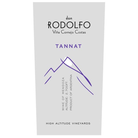 Flat front label of wine