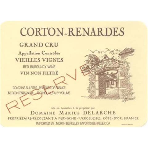 Delarche Corton Renardes Grand Cru Reserve 2013 Front Label