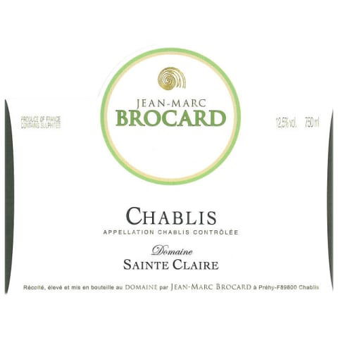Brocard Sainte Claire Chablis (375ML half-bottle) 2014 Front Label