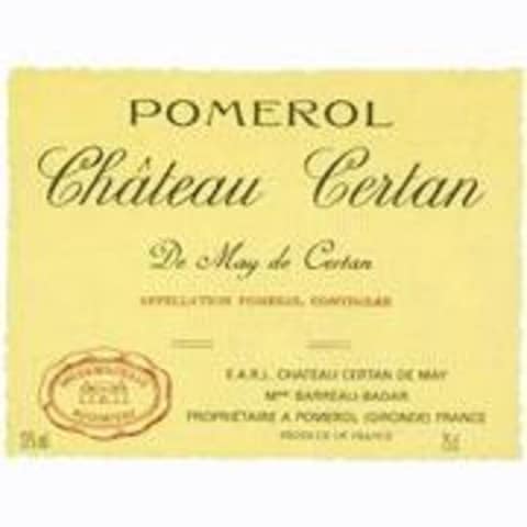 Chateau Certan de May 1995 Front Label