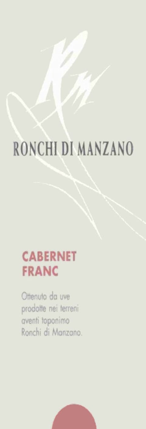 Manzano Colli Orientali del Friuli Cabernet Franc 2012 Front Label