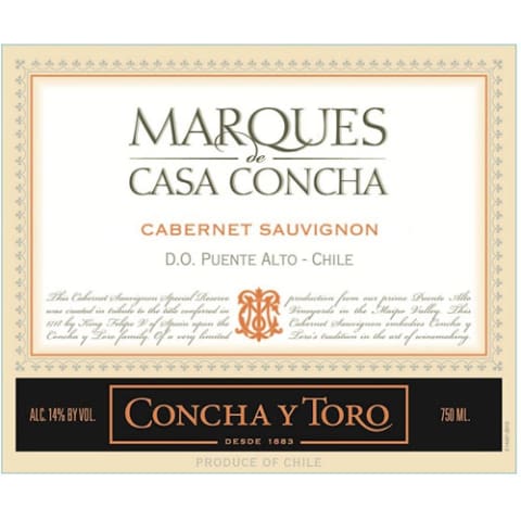 Concha y Toro Marques de Casa Concha Cabernet Sauvignon 2014 Front Label