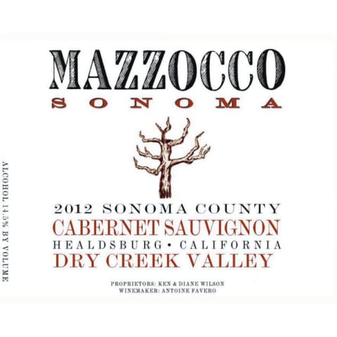 Flat front label of wine