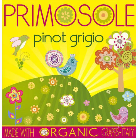 Flat front label of wine