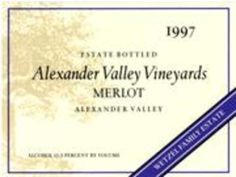 Alexander Valley Vineyards Merlot 1997 Front Label