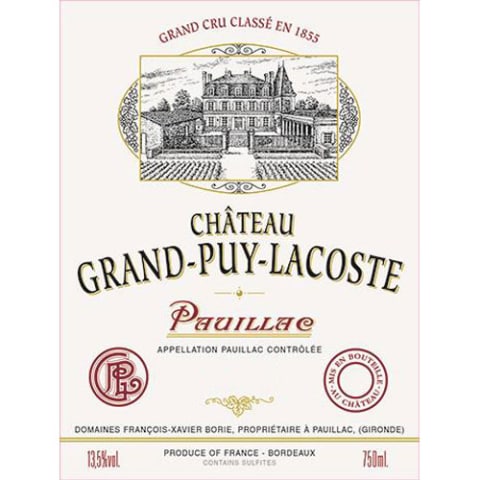 Flat front label of wine