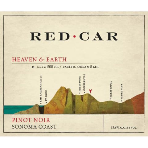 Flat front label of wine