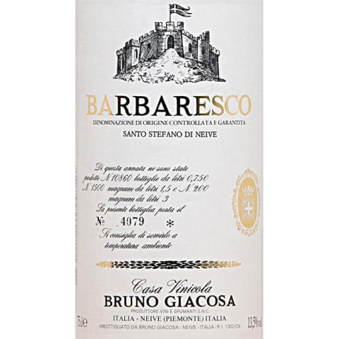 Bruno Giacosa Barbaresco Santo Stefano 1986 Front Label