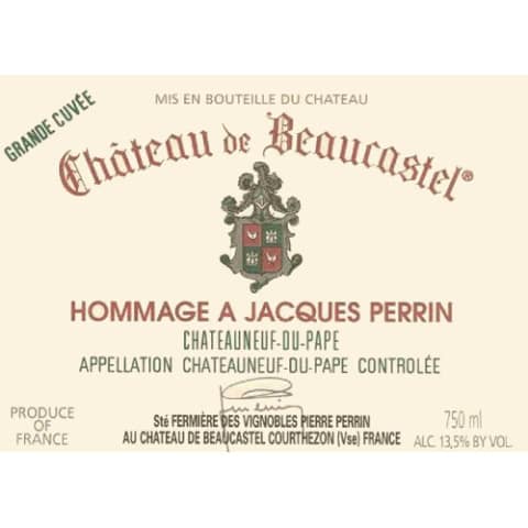 Chateau de Beaucastel Hommage Jacques Perrin Chateauneuf-du-Pape 2003 Front Label