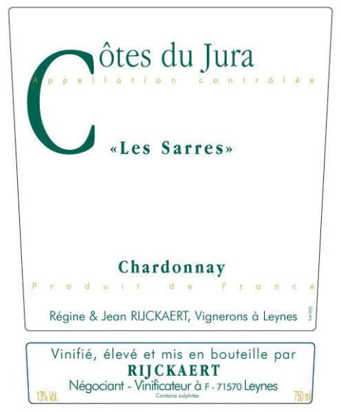 Maison Rijckaert Cotes du Jura Les Sarres Chardonnay 2011 Front Label