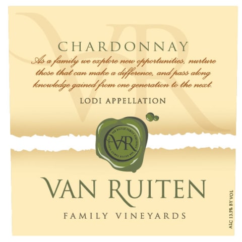 Van Ruiten Chardonnay 2016 Front Label