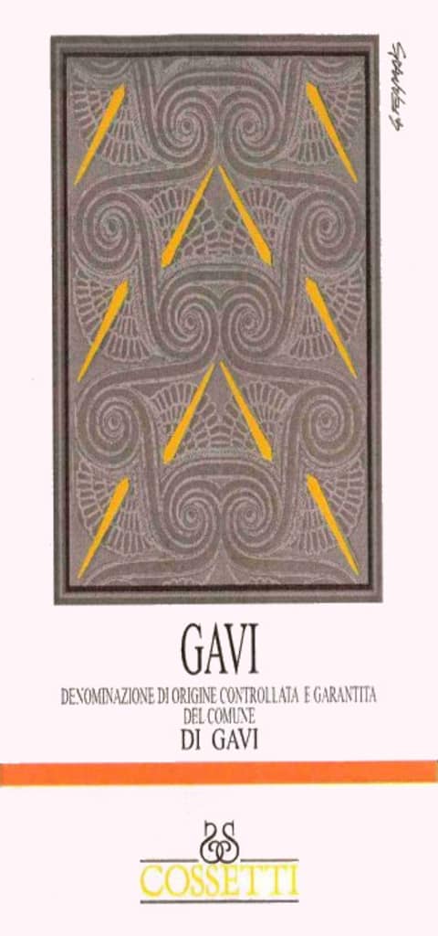 Cossetti Winery Gavi di Gavi 2014 Front Label