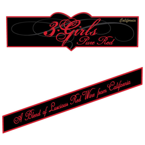 3 Girls Pure Red Blend 2015 Front Label