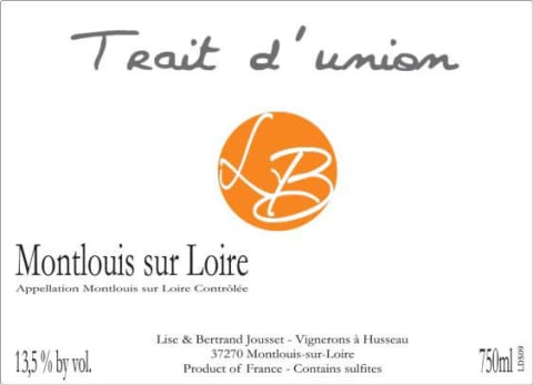 Domaine Jousset Montlouis Trait d'Union Demi-Sec 2014 Front Label