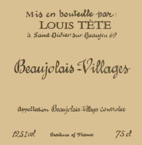 Flat front label of wine