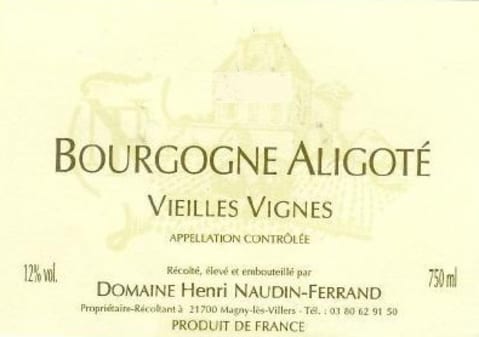 Domaine Naudin-Ferrand Bourgogne Aligote Vieilles Vignes 2008 Front Label
