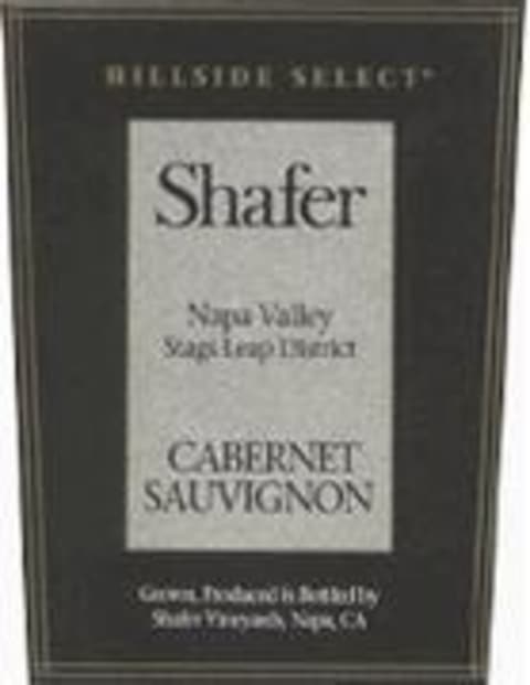 Shafer Hillside Select Cabernet Sauvignon (half-bottle) 1996 Front Label