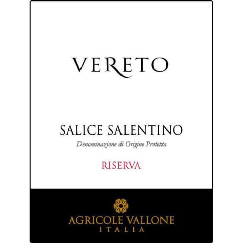 Agricole Vallone Vereto Riserva 2013 Front Label