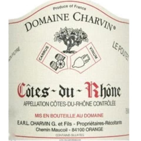 Domaine Charvin Le Poutet Cotes du Rhone 2014 Front Label