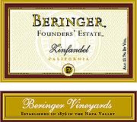 Beringer Founders Estate Zinfandel 1998 Front Label
