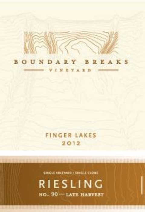 Boundary Breaks Late Harvest No. 90 Riesling 2012 Front Label