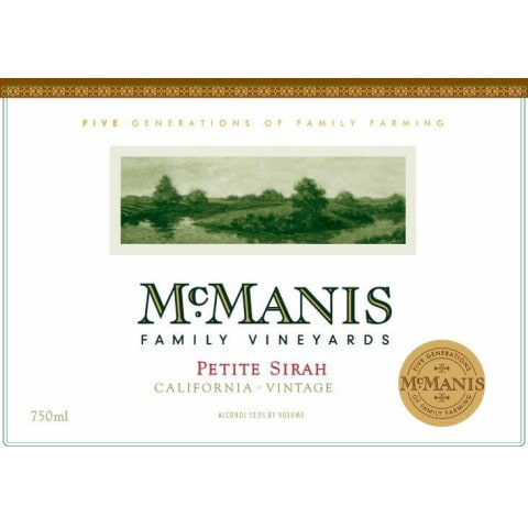 Flat front label of wine