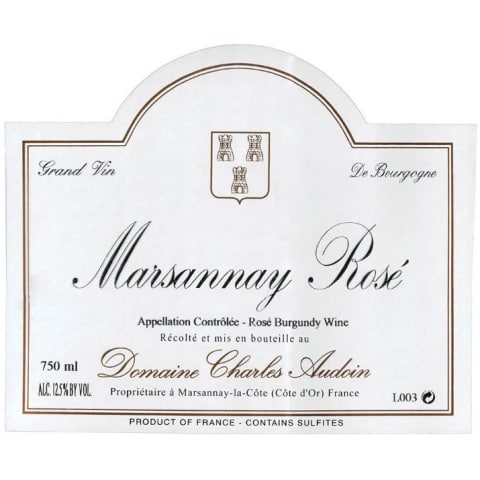 Domaine Charles Audoin Marsannay Rose 2017 Front Label