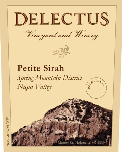 Flat front label of wine