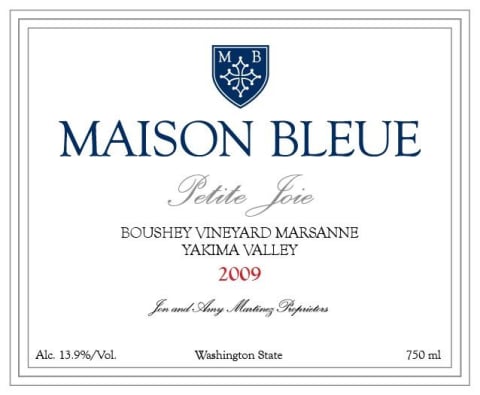 Maison Bleue Winery Petite Joie Boushey Vineyard Marsanne 2009 Wine Com