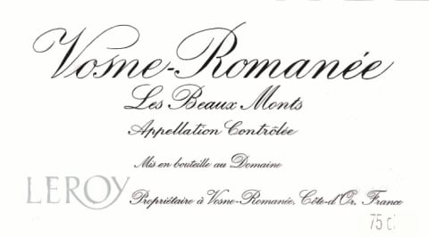 Flat front label of wine