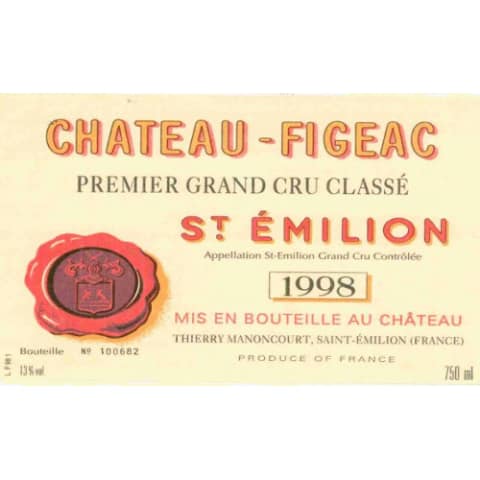 Chateau Figeac 1998 Front Label
