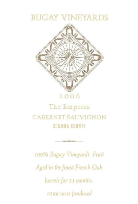 Bugay Vineyards The Empress Cabernet Sauvignon 2006 Front Label