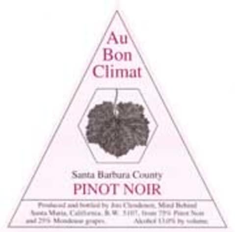 Au Bon Climat Santa Barbara Pinot Noir 2003 Front Label