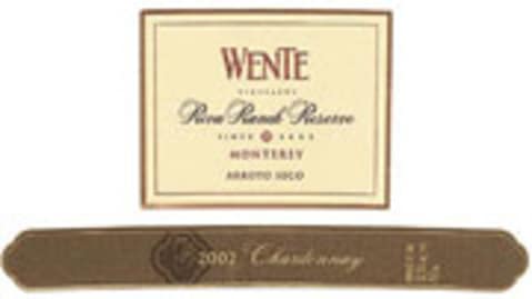 Flat front label of wine