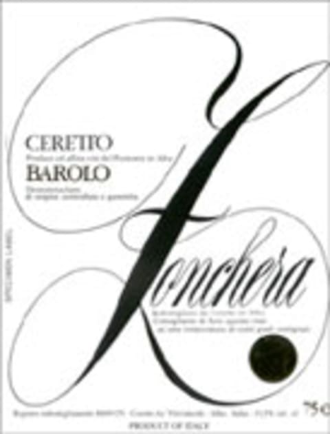 Ceretto Zonchera Barolo 2000 Front Label