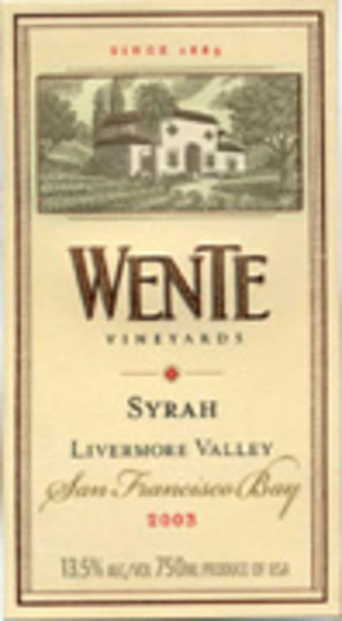 Flat front label of wine